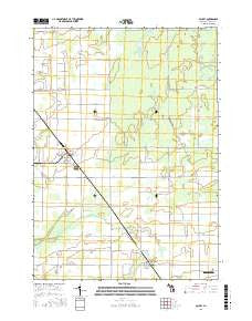 Ashley Michigan Current topographic map, 1:24000 scale, 7.5 X 7.5 Minute, Year 2016