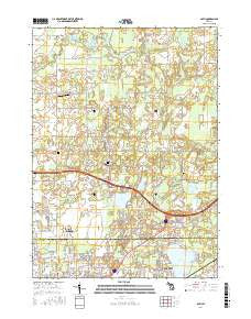 Bath Michigan Current topographic map, 1:24000 scale, 7.5 X 7.5 Minute, Year 2017