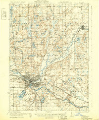 Battle Creek Michigan Historical topographic map, 1:62500 scale, 15 X 15 Minute, Year 1918