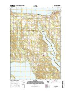 Bay Shore Michigan Current topographic map, 1:24000 scale, 7.5 X 7.5 Minute, Year 2016