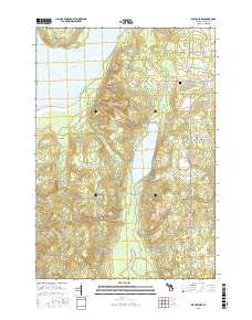 Beaver Lake Michigan Current topographic map, 1:24000 scale, 7.5 X 7.5 Minute, Year 2016