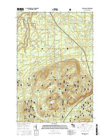 Bergland NE Michigan Current topographic map, 1:24000 scale, 7.5 X 7.5 Minute, Year 2017