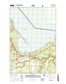 Brimley Michigan Current topographic map, 1:24000 scale, 7.5 X 7.5 Minute, Year 2017