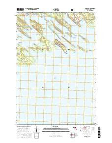 Cedarville Michigan Current topographic map, 1:24000 scale, 7.5 X 7.5 Minute, Year 2017