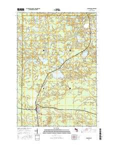 Channing Michigan Current topographic map, 1:24000 scale, 7.5 X 7.5 Minute, Year 2016