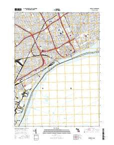 Detroit Michigan Current topographic map, 1:24000 scale, 7.5 X 7.5 Minute, Year 2017