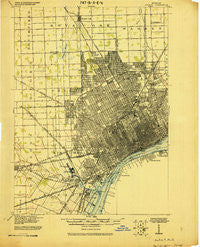 Detroit Michigan Historical topographic map, 1:62500 scale, 15 X 15 Minute, Year 1924