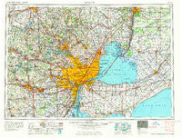 Detroit Michigan Historical topographic map, 1:250000 scale, 1 X 2 Degree, Year 1965