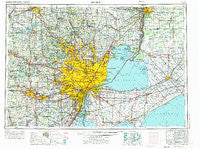 Detroit Michigan Historical topographic map, 1:250000 scale, 1 X 2 Degree, Year 1961