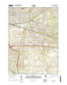 East Lansing Michigan Current topographic map, 1:24000 scale, 7.5 X 7.5 Minute, Year 2017