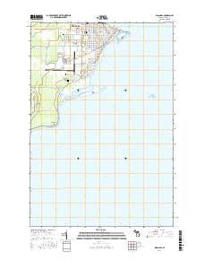 Escanaba Michigan Current topographic map, 1:24000 scale, 7.5 X 7.5 Minute, Year 2016