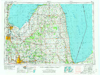 Flint Michigan Historical topographic map, 1:250000 scale, 1 X 2 Degree, Year 1954