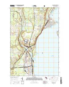 Gladstone Michigan Current topographic map, 1:24000 scale, 7.5 X 7.5 Minute, Year 2016