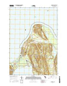 Glen Arbor Michigan Current topographic map, 1:24000 scale, 7.5 X 7.5 Minute, Year 2016
