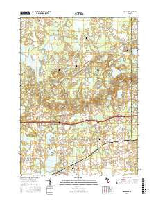 Grass Lake Michigan Current topographic map, 1:24000 scale, 7.5 X 7.5 Minute, Year 2017
