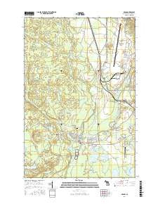 Gwinn Michigan Current topographic map, 1:24000 scale, 7.5 X 7.5 Minute, Year 2017