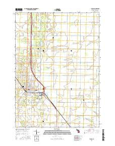 Ithaca Michigan Current topographic map, 1:24000 scale, 7.5 X 7.5 Minute, Year 2016