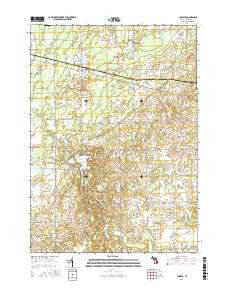 Juniata Michigan Current topographic map, 1:24000 scale, 7.5 X 7.5 Minute, Year 2017