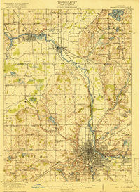 Kalamazoo Michigan Historical topographic map, 1:62500 scale, 15 X 15 Minute, Year 1918