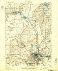 Kalamazoo Michigan Historical topographic map, 1:62500 scale, 15 X 15 Minute, Year 1918