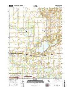Klinger Lake Michigan Current topographic map, 1:24000 scale, 7.5 X 7.5 Minute, Year 2016