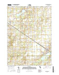 Lake Odessa Michigan Current topographic map, 1:24000 scale, 7.5 X 7.5 Minute, Year 2016