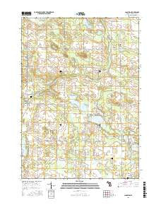 Langston Michigan Current topographic map, 1:24000 scale, 7.5 X 7.5 Minute, Year 2017