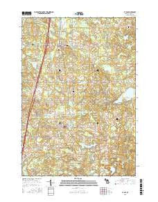 Le Roy Michigan Current topographic map, 1:24000 scale, 7.5 X 7.5 Minute, Year 2016