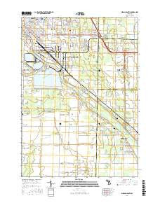 Midland South Michigan Current topographic map, 1:24000 scale, 7.5 X 7.5 Minute, Year 2016