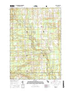 Mikado Michigan Current topographic map, 1:24000 scale, 7.5 X 7.5 Minute, Year 2016