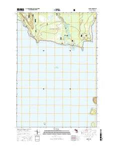 Nahma Michigan Current topographic map, 1:24000 scale, 7.5 X 7.5 Minute, Year 2016