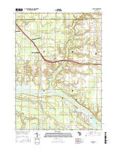 Nunica Michigan Current topographic map, 1:24000 scale, 7.5 X 7.5 Minute, Year 2017