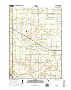Ovid East Michigan Current topographic map, 1:24000 scale, 7.5 X 7.5 Minute, Year 2016