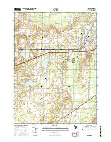 Paw Paw Michigan Current topographic map, 1:24000 scale, 7.5 X 7.5 Minute, Year 2016