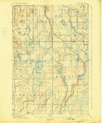Perch Lake Michigan Historical topographic map, 1:62500 scale, 15 X 15 Minute, Year 1895