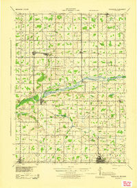 Perrinton Michigan Historical topographic map, 1:62500 scale, 15 X 15 Minute, Year 1943