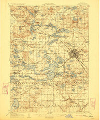Pontiac Michigan Historical topographic map, 1:62500 scale, 15 X 15 Minute, Year 1907
