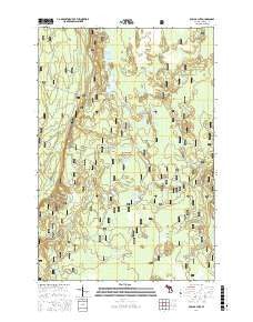 Poplar Lake Michigan Current topographic map, 1:24000 scale, 7.5 X 7.5 Minute, Year 2017
