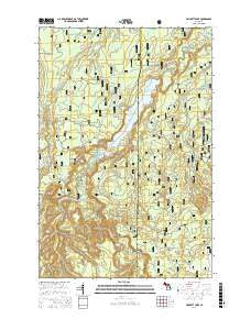 Prickett Lake Michigan Current topographic map, 1:24000 scale, 7.5 X 7.5 Minute, Year 2016