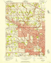 Redford Michigan Historical topographic map, 1:24000 scale, 7.5 X 7.5 Minute, Year 1952