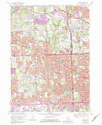 Redford Michigan Historical topographic map, 1:24000 scale, 7.5 X 7.5 Minute, Year 1968