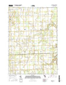 Roseburg Michigan Current topographic map, 1:24000 scale, 7.5 X 7.5 Minute, Year 2016