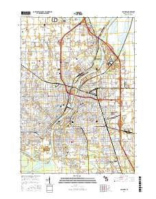 Saginaw Michigan Current topographic map, 1:24000 scale, 7.5 X 7.5 Minute, Year 2017