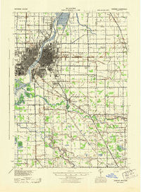 Saginaw Michigan Historical topographic map, 1:62500 scale, 15 X 15 Minute, Year 1943