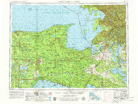 Sault Sainte Marie Michigan Historical topographic map, 1:250000 scale, 1 X 2 Degree, Year 1954