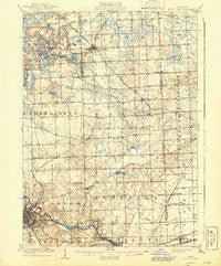 South Lyon Michigan Historical topographic map, 1:62500 scale, 15 X 15 Minute, Year 1906