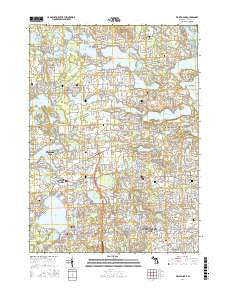 Walled Lake Michigan Current topographic map, 1:24000 scale, 7.5 X 7.5 Minute, Year 2017
