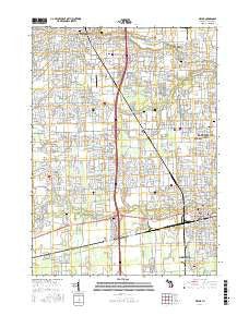 Wayne Michigan Current topographic map, 1:24000 scale, 7.5 X 7.5 Minute, Year 2017