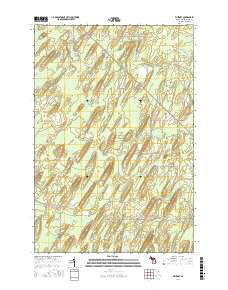 Whitney Michigan Current topographic map, 1:24000 scale, 7.5 X 7.5 Minute, Year 2016