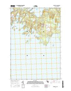 Whitney Bay Michigan Current topographic map, 1:24000 scale, 7.5 X 7.5 Minute, Year 2016
